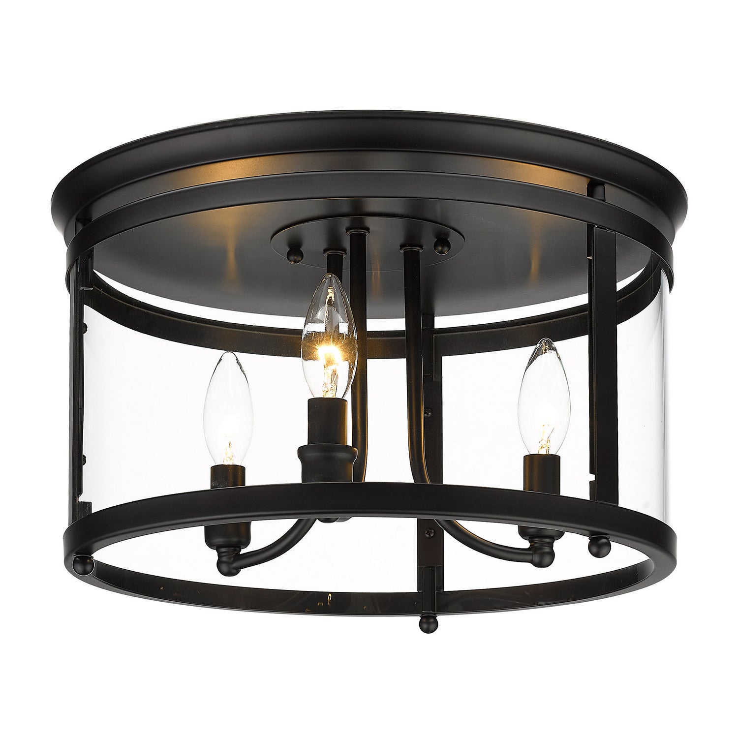 Golden - 1157-FM BLK - Three Light Flush Mount - Payton - Matte Black