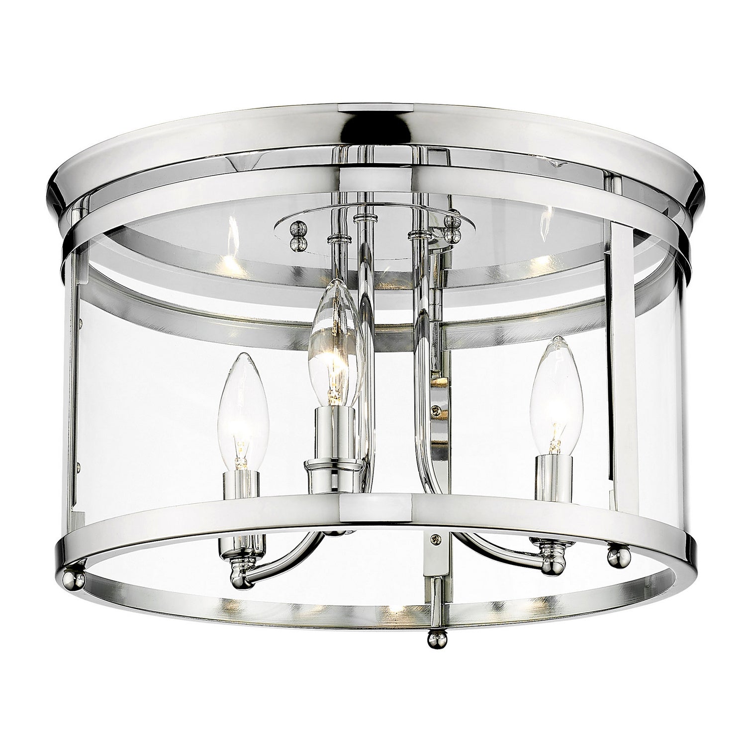 Golden - 1157-FM CH - Three Light Flush Mount - Payton - Chrome