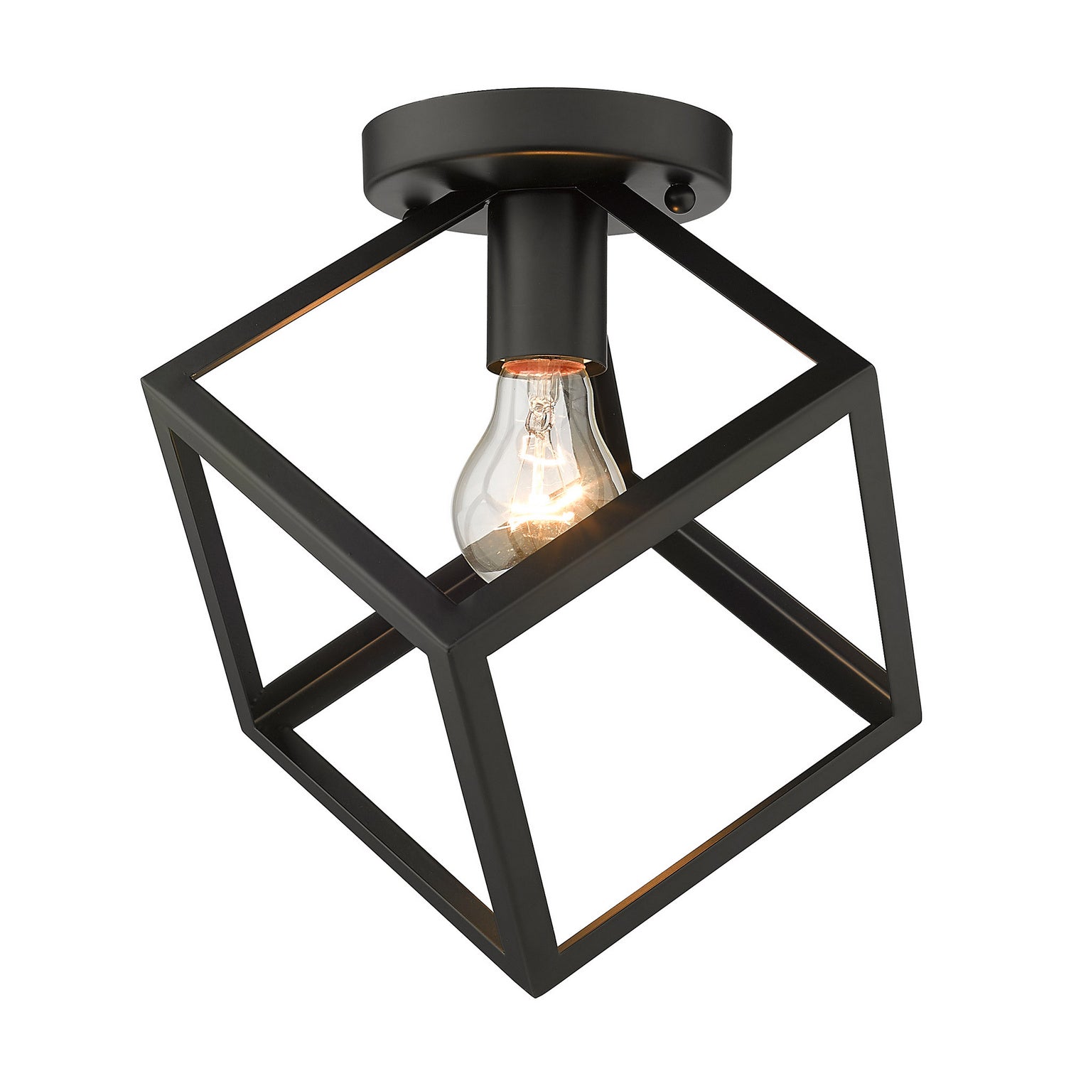 Golden - 2086-FM BLK - One Light Flush Mount - Cassio - Matte Black