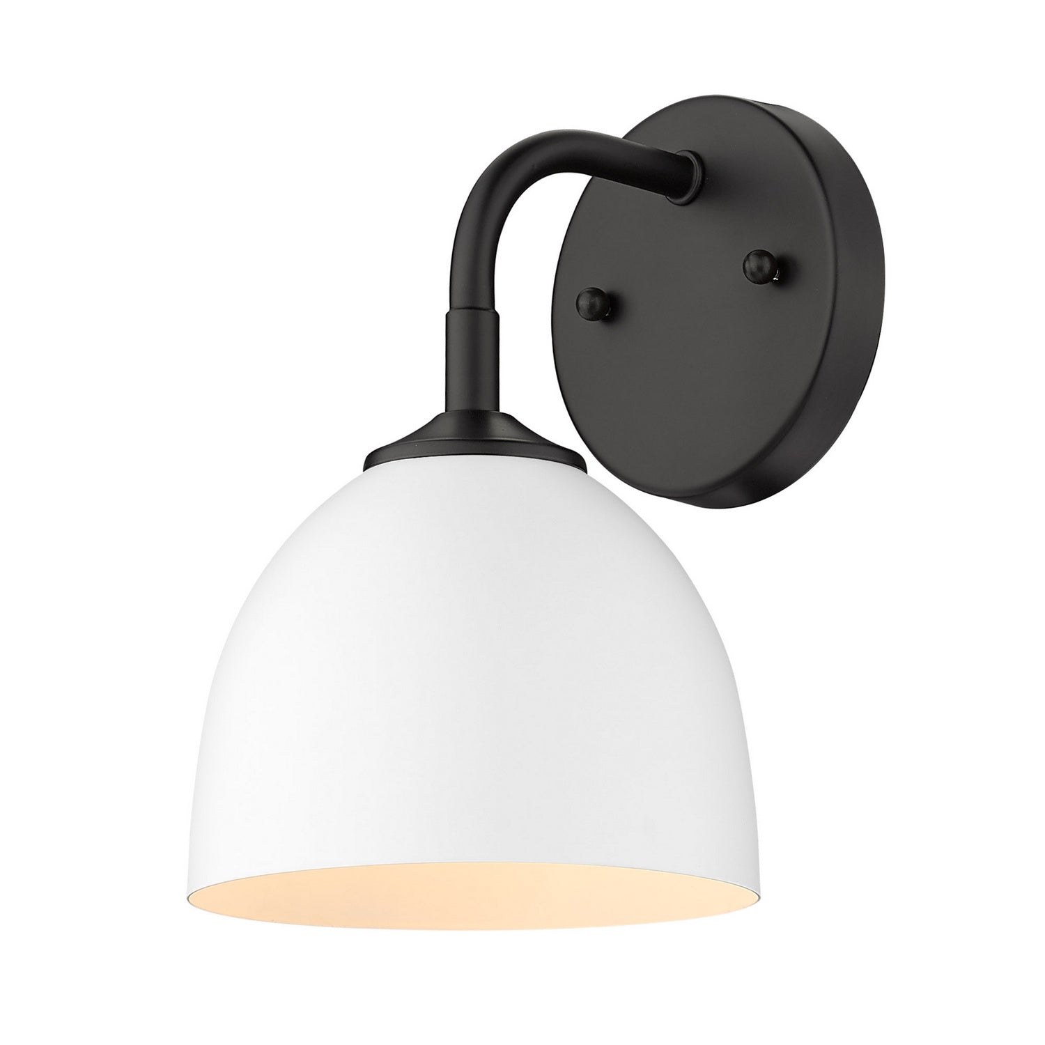 Golden - 6956-1W BLK-WHT - One Light Wall Sconce - Zoey - Matte Black