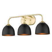 Golden - 6956-BA3 OG-BLK - Three Light Bath Vanity - Zoey - Olympic Gold