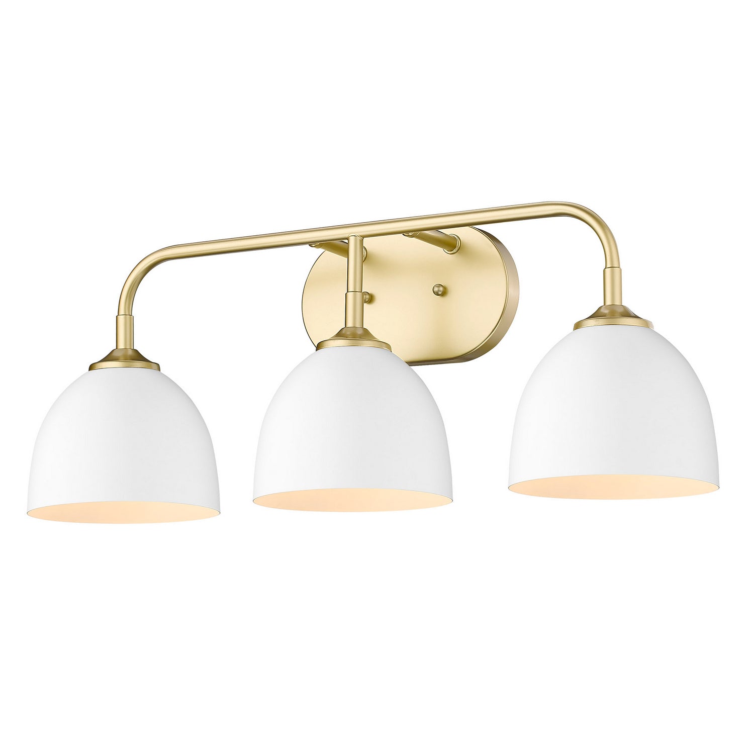 Golden - 6956-BA3 OG-WHT - Three Light Bath Vanity - Zoey - Olympic Gold