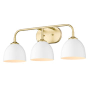 Golden - 6956-BA3 OG-WHT - Three Light Bath Vanity - Zoey - Olympic Gold