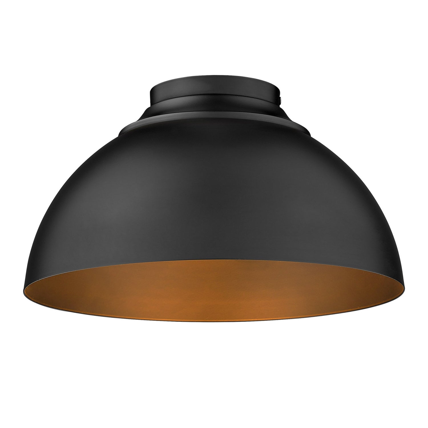 Golden - 6956-FM BLK-BLK - Three Light Flush Mount - Zoey - Matte Black