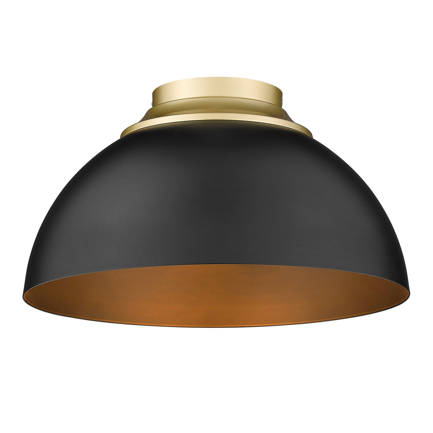 Golden - 6956-FM OG-BLK - Three Light Flush Mount - Zoey - Olympic Gold
