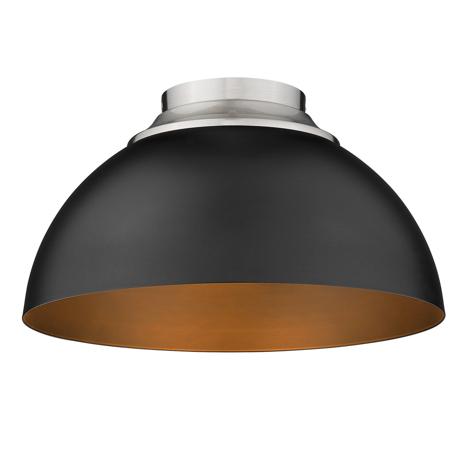 Golden - 6956-FM PW-BLK - Three Light Flush Mount - Zoey - Pewter
