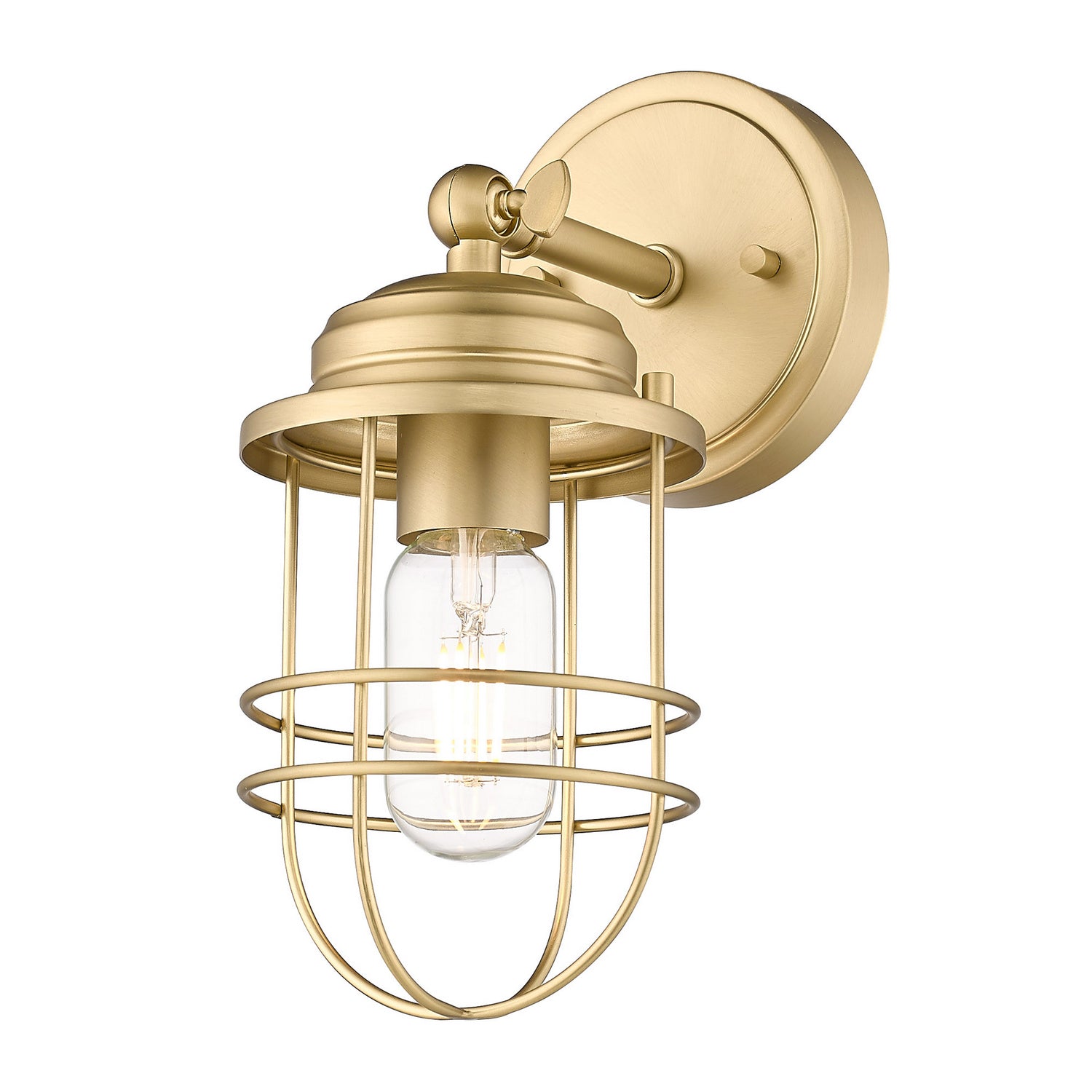 Golden - 9808-1W BCB - One Light Wall Sconce - Seaport - Brushed Champagne Brass