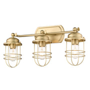 Golden - 9808-BA3 BCB - Three Light Bath Vanity - Seaport - Brushed Champagne Brass
