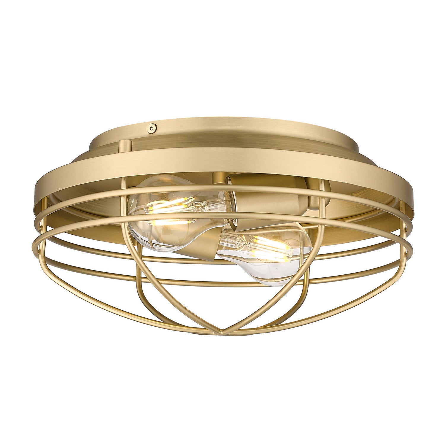 Golden - 9808-FM BCB - Two Light Flush Mount - Seaport - Brushed Champagne Brass