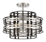 Metropolitan - N7983-420 - Four Light Semi Flush Mount - Presten - Brushed Nickle With Sand Coal