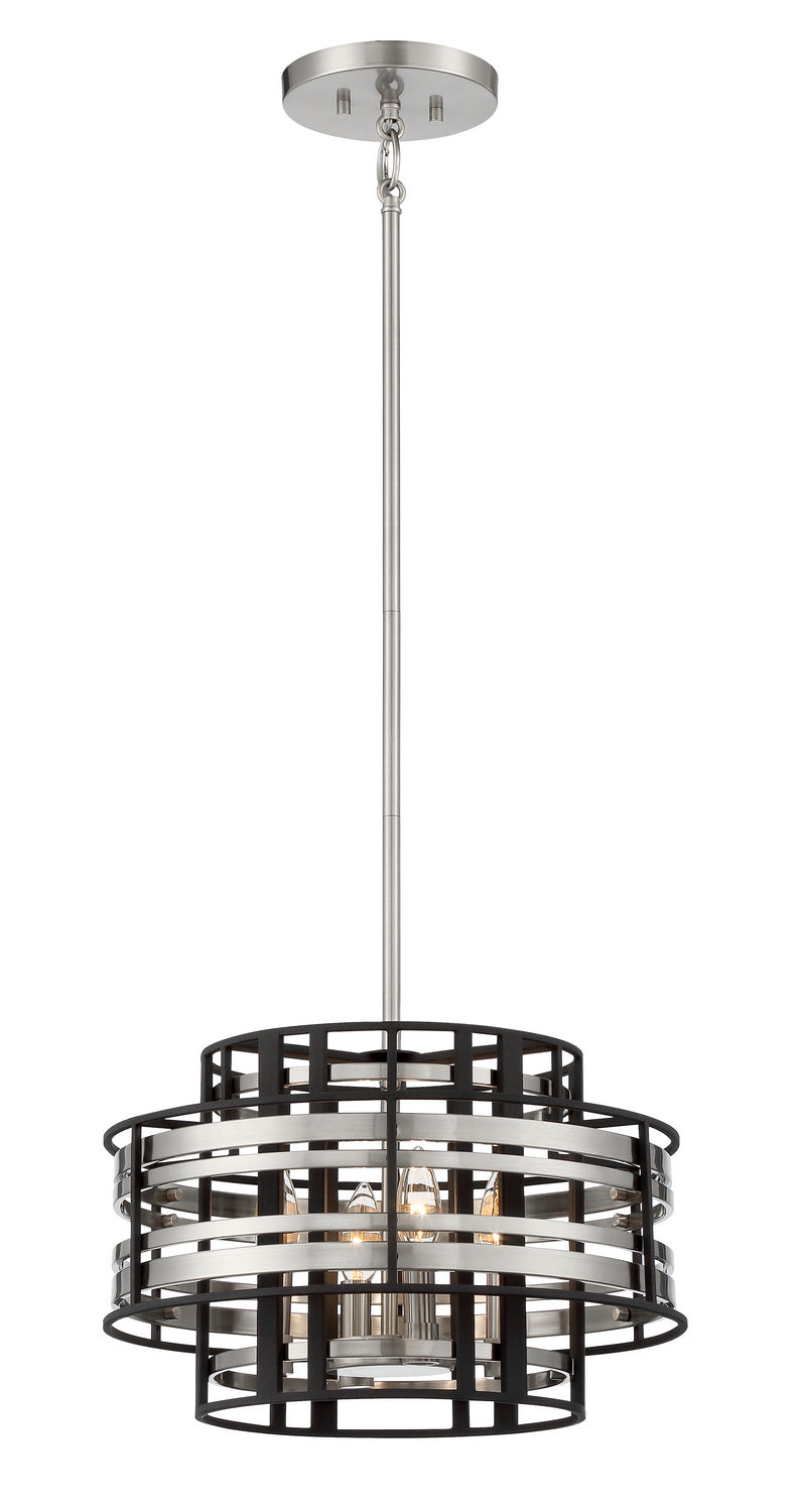 Metropolitan - N7984-420 - Four Light Foyer Pendant - Presten - Brushed Nickle With Sand Coal