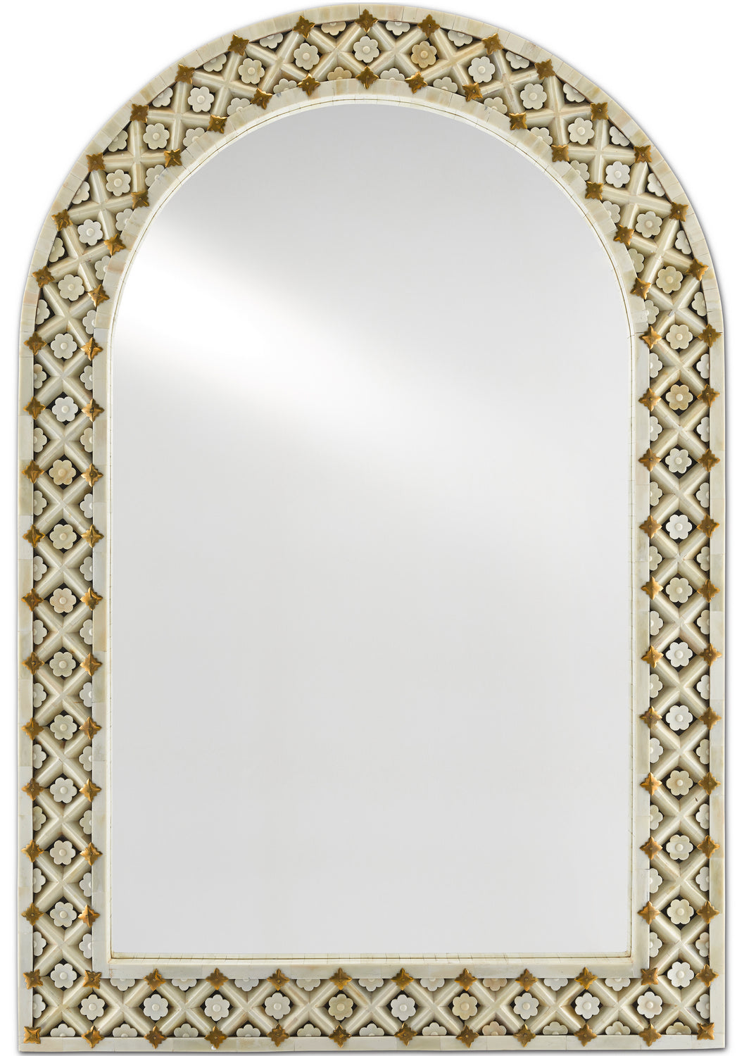 Currey and Company - 1000-0089 - Mirror - Natural Bone/Brass/Mirror