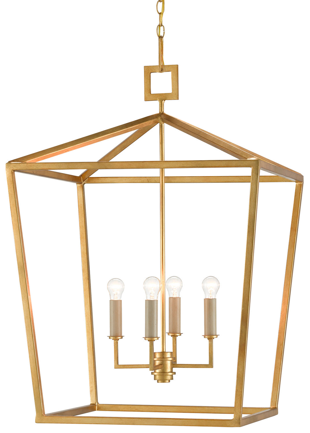 Currey and Company - 9000-0405 - Four Light Lantern - Contemporary Gold Leaf
