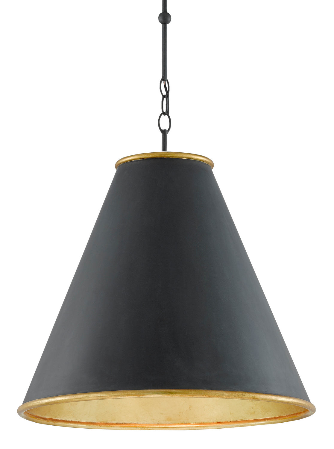 Currey and Company - 9000-0535 - One Light Pendant - Antique Black/Contemporary Gold Leaf/Painted Gold