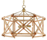 Currey and Company - 9000-0552 - Three Light Lantern - Natural/New Brass