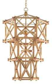 Currey and Company - 9000-0553 - Seven Light Chandelier - Natural/New Brass