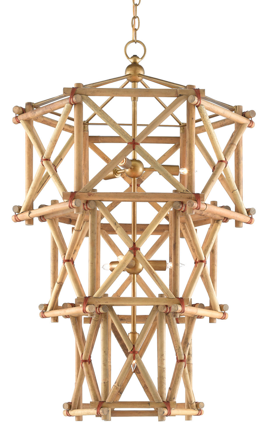 Currey and Company - 9000-0553 - Seven Light Chandelier - Natural/New Brass