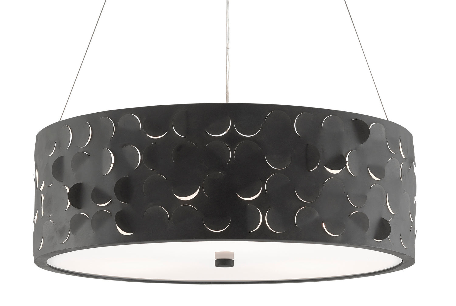 Currey and Company - 9000-0556 - Three Light Chandelier - Blacksmith/Sugar White