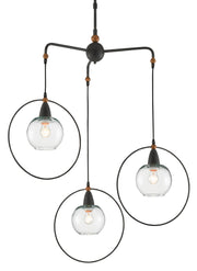 Currey and Company - 9000-0559 - Three Light Pendant - Blacksmith/Old Brass
