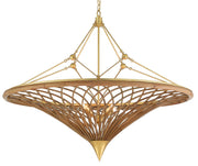 Currey and Company - 9000-0560 - Four Light Chandelier - Natural/Contemporary Gold Leaf