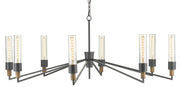 Currey and Company - 9000-0607 - Eight Light Chandelier - Antique Black/Reclaimed Wood
