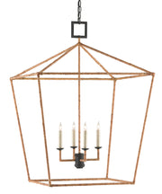 Currey and Company - 9000-0611 - Four Light Lantern - Molé Black/Natural Rattan