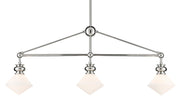 Currey and Company - 9000-0614 - Three Light Chandelier - Polished Nickel/White