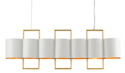 Currey and Company - 9000-0633 - Seven Light Chandelier - Painted Gesso White/Contemporary Gold Leaf