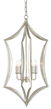 Currey and Company - 9000-0635 - Four Light Lantern - Contemporary Silver Leaf