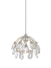 Currey and Company - 9000-0667 - One Light Pendant - Crystal/ Contemporary Silver Leaf
