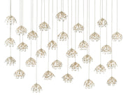 Currey and Company - 9000-0672 - 30 Light Pendant - Crystal/ Contemporary Silver Leaf