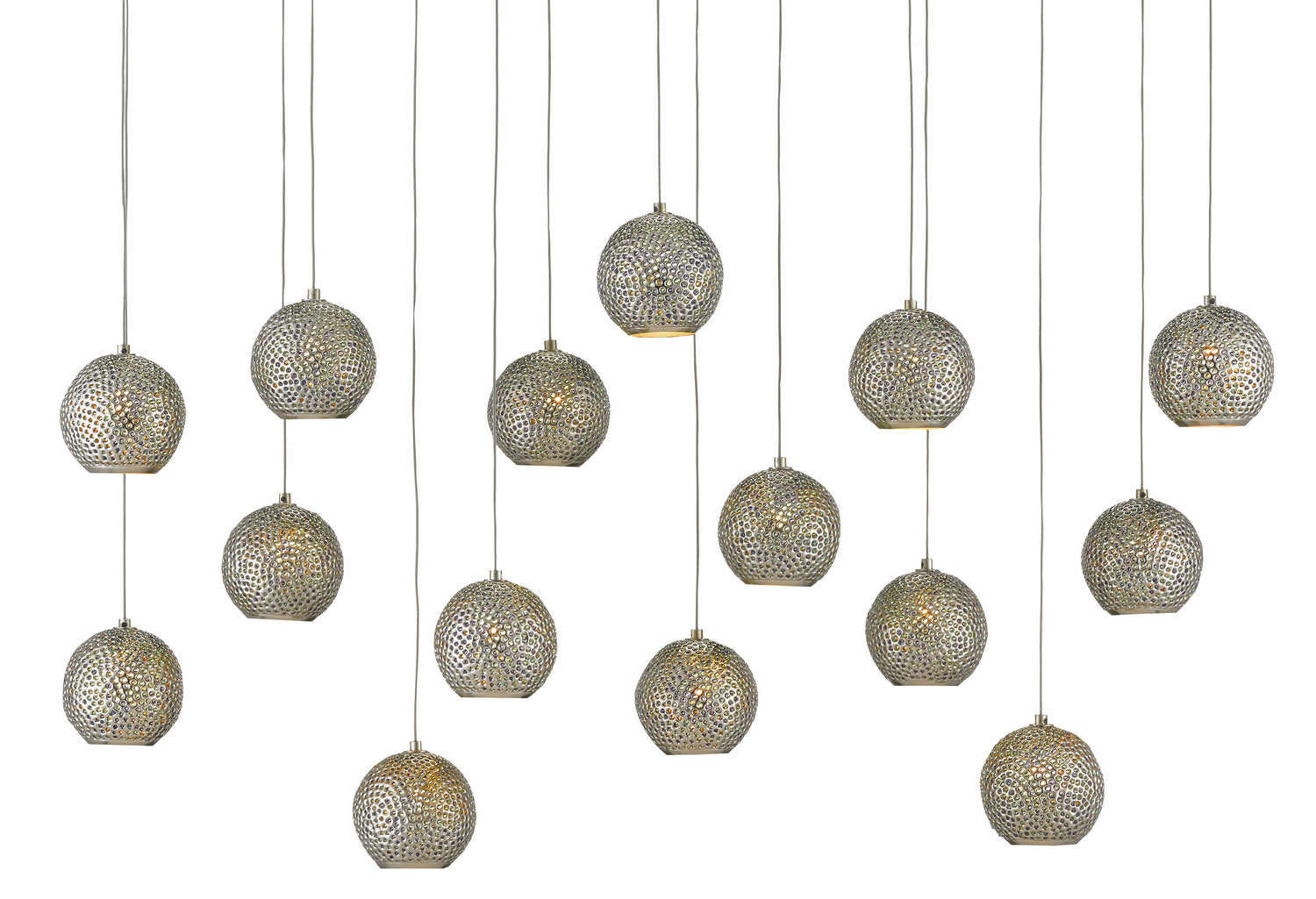 Currey and Company - 9000-0685 - 15 Light Pendant - Blue/Nickel