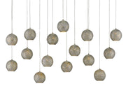 Currey and Company - 9000-0685 - 15 Light Pendant - Blue/Nickel