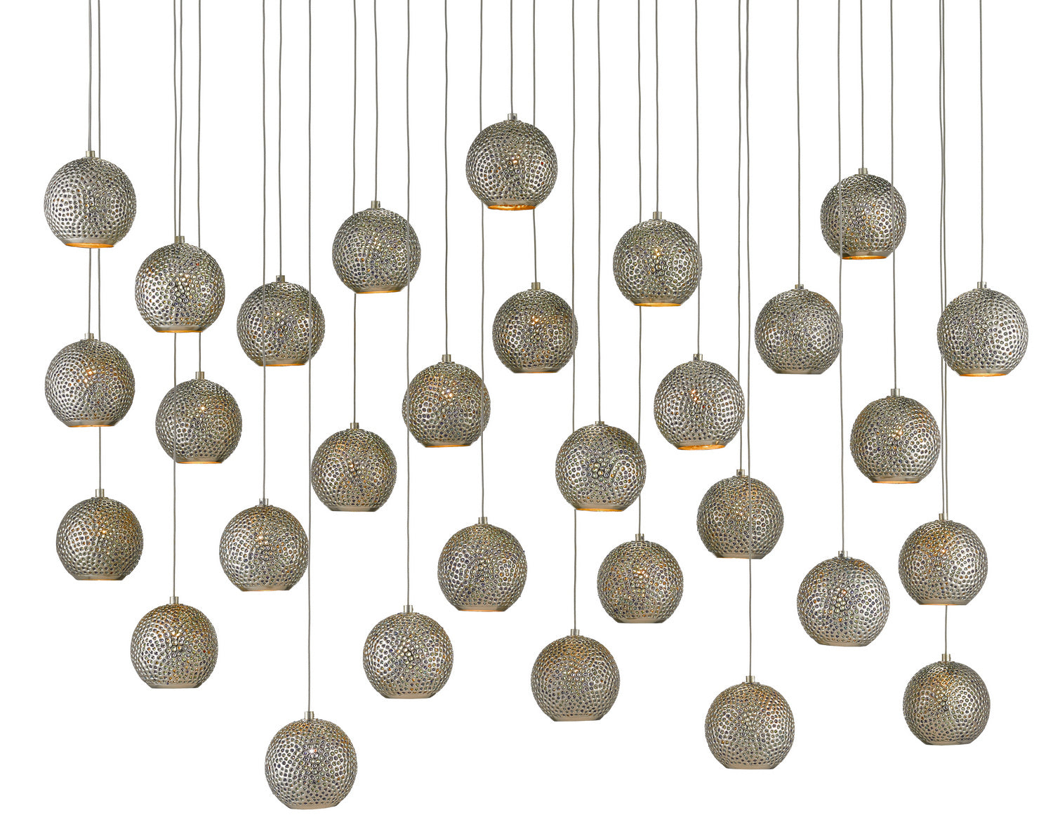 Currey and Company - 9000-0686 - 30 Light Pendant - Blue/Nickel