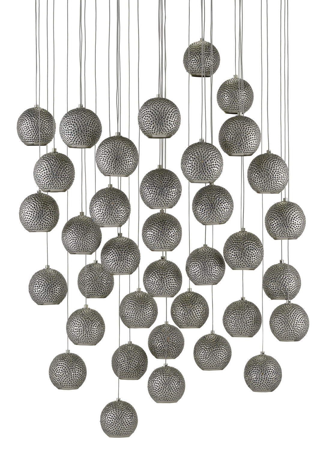 Currey and Company - 9000-0687 - 36 Light Pendant - Blue/Nickel