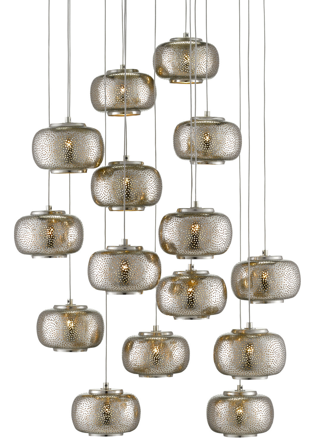 Currey and Company - 9000-0691 - 15 Light Pendant - Nickel