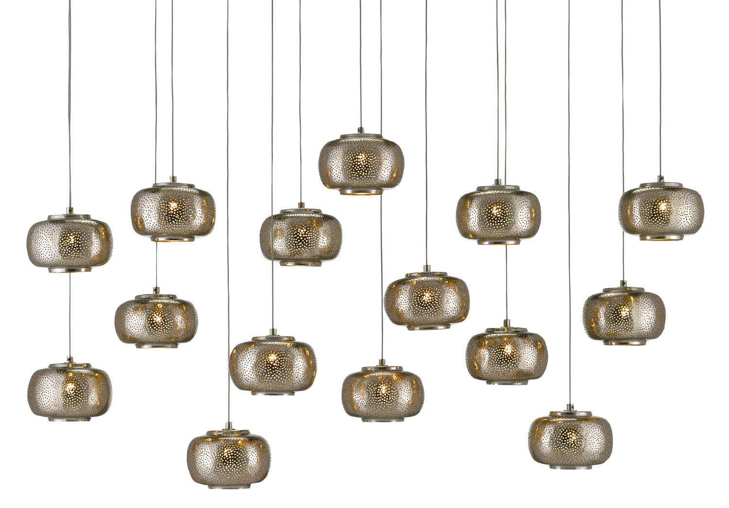 Currey and Company - 9000-0692 - 15 Light Pendant - Nickel