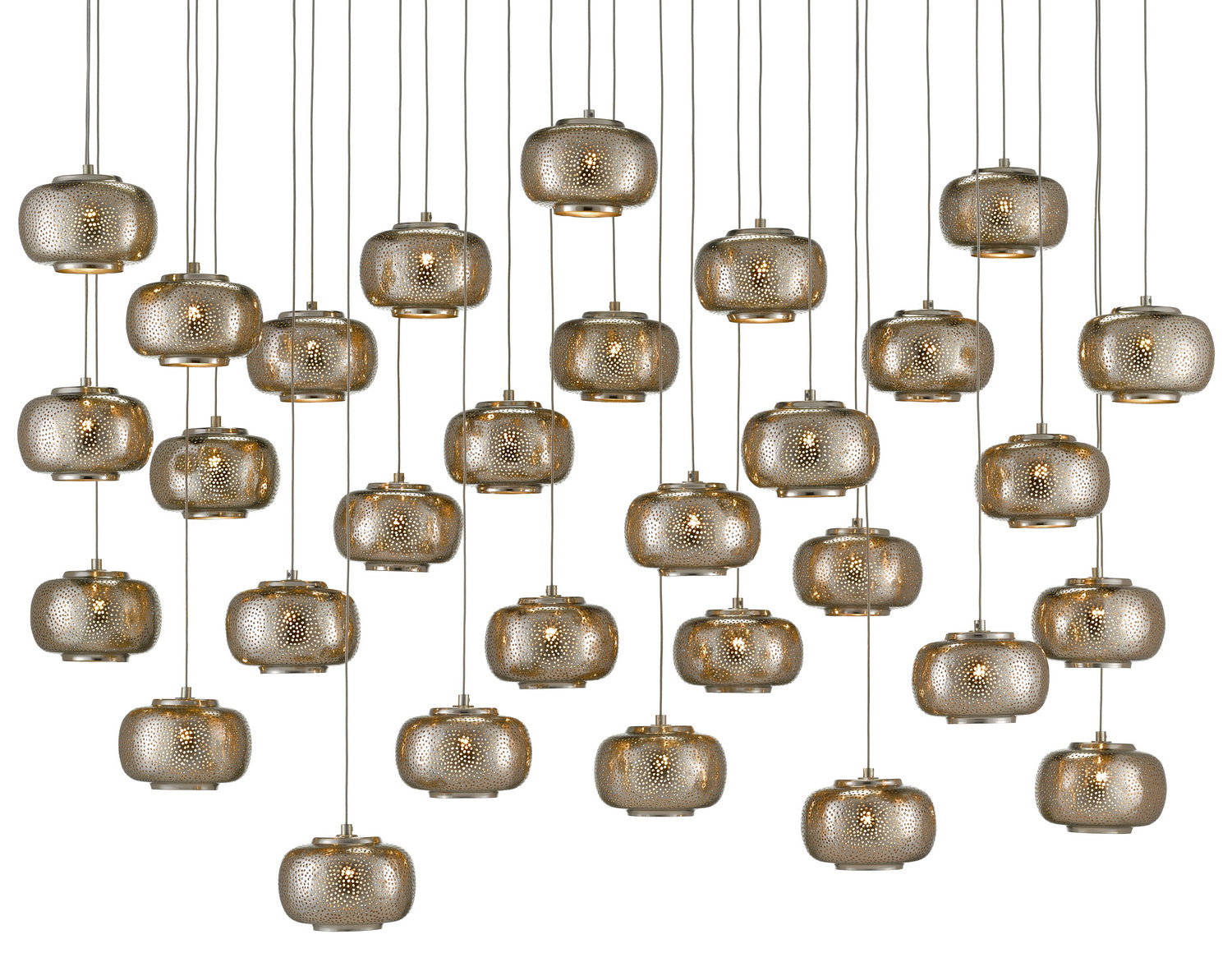 Currey and Company - 9000-0693 - 30 Light Pendant - Nickel