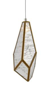 Currey and Company - 9000-0702 - One Light Pendant - Raj Mirror/Antique Brass