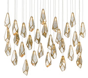 Currey and Company - 9000-0707 - 30 Light Pendant - Raj Mirror/Antique Brass