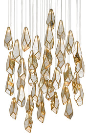 Currey and Company - 9000-0708 - 36 Light Pendant - Raj Mirror/Antique Brass