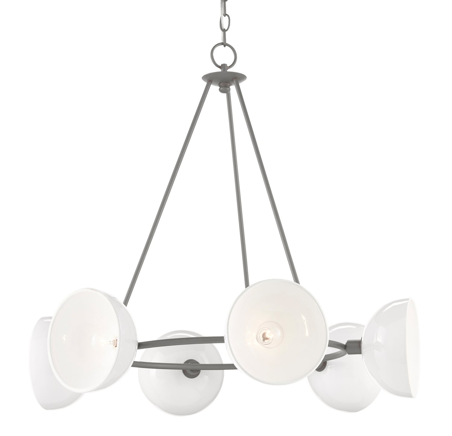 Currey and Company - 9000-0728 - Six Light Chandelier - Hiroshi Gray/White
