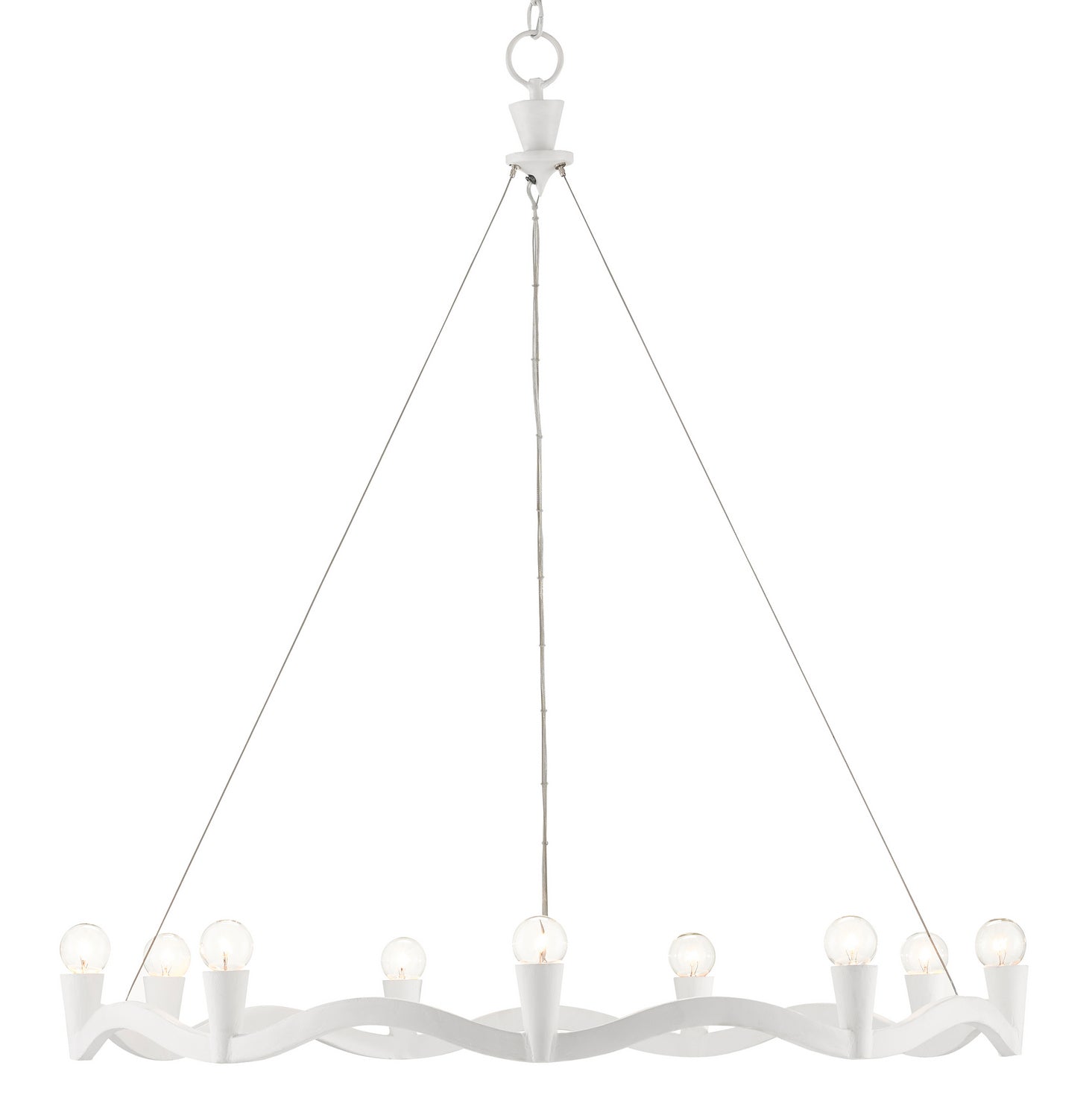 Currey and Company - 9000-0730 - Nine Light Chandelier - Gesso White