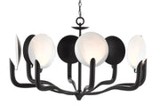Currey and Company - 9000-0759 - Eight Light Chandelier - Satin Black/Sugar White