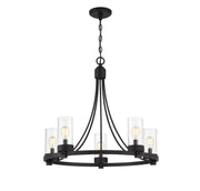 Meridian - M10018MBK - Five Light Chandelier - Mchan - Matte Black