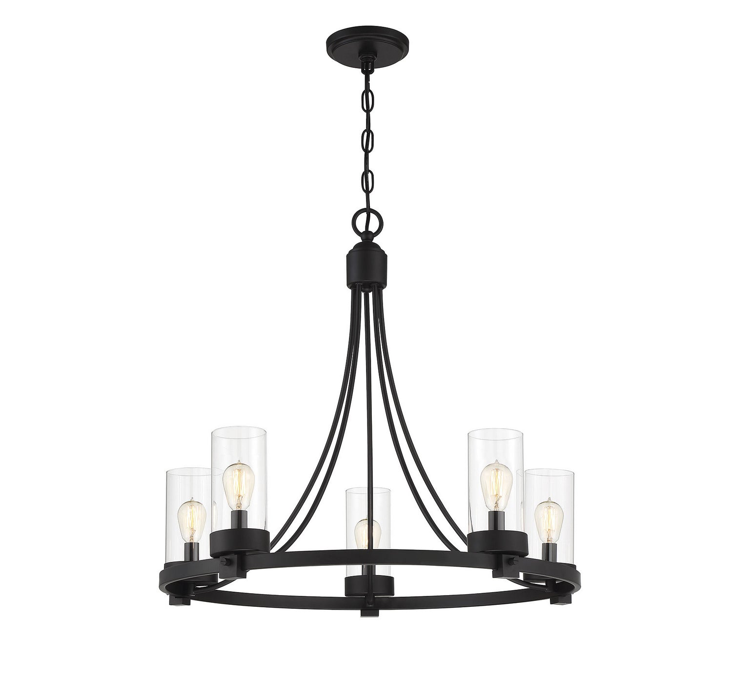 Meridian - M10018MBK - Five Light Chandelier - Mchan - Matte Black