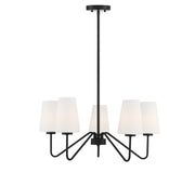 Meridian - M10060MBK - Five Light Chandelier - Matte Black