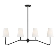Meridian - M10078MBK - Four Light Linear Chandelier - Matte Black