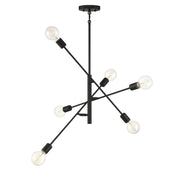 Meridian - M10084MBK - Six Light Chandelier - Matte Black