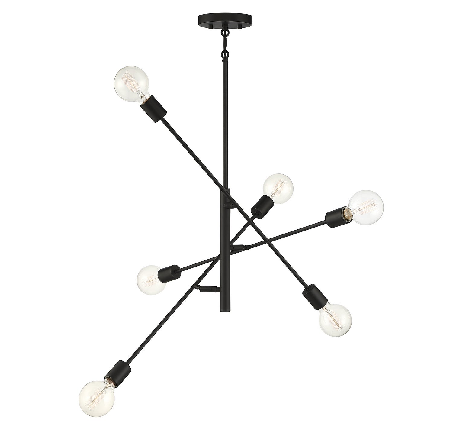 Meridian - M10084MBK - Six Light Chandelier - Matte Black